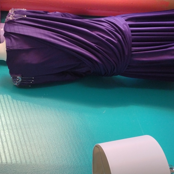 Vintage Formal Purple Evening Dress - Picture 6 of 9
